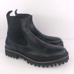 Karl Lagerfield Paris Black Chelsea Slip On Boots Size 10.5
